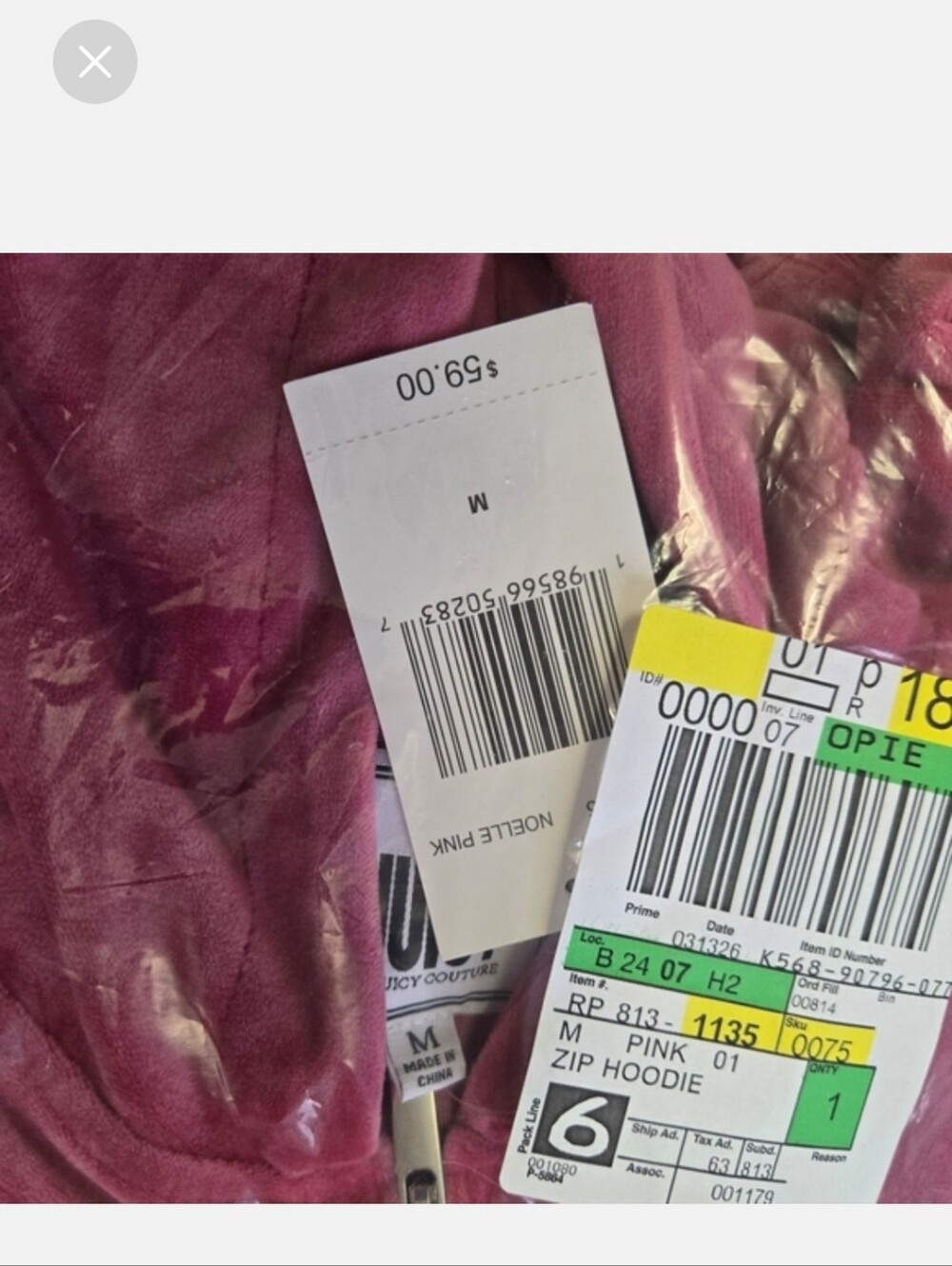 Juicy Couture Pink Velour Flared Track Pants And Matching Jacket Size Medium - Picture 5 of 5